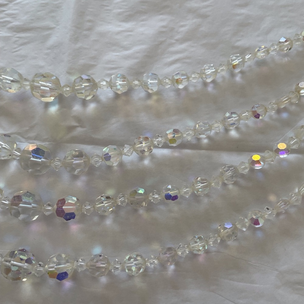 Vintage Cut Glass Choker Necklace and Earrings